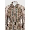 Cropped paisley print coat