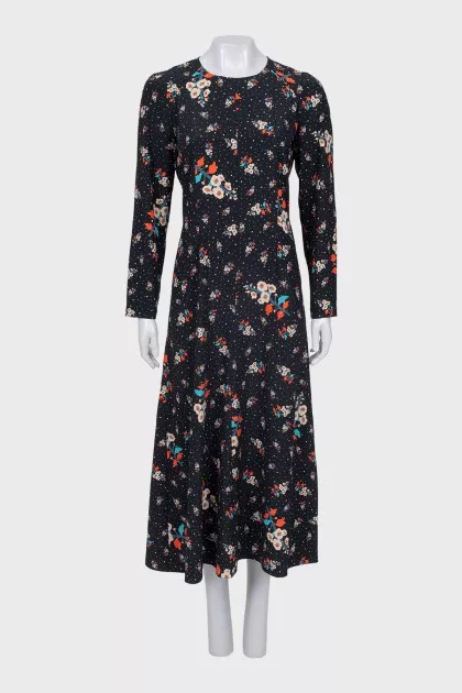 Silk dress with floral print