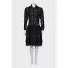 Black dress with lace flowers