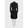 Black dress with lace flowers
