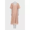 Silk dress with gold decor
