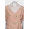 Silk dress with gold decor