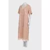 Silk dress with gold decor