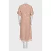 Silk dress with gold decor