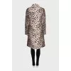 Animal print wool coat