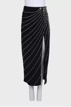 A skirt and top suit decorated with crystals