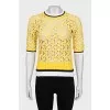 Openwork straight cut top