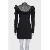 Dress with mesh decorated with crystals