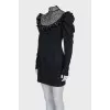Dress with mesh decorated with crystals