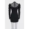 Dress with mesh decorated with crystals