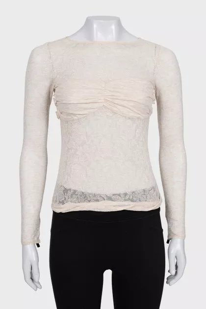 Beige top with lace