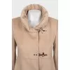 Short wool coat with a high collar