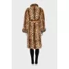 Animal print mink fur coat