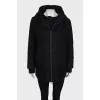 Straight-cut wool jacket with a hood