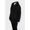 Straight-cut wool jacket with a hood