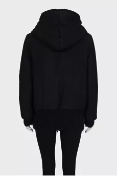 Straight-cut wool jacket with a hood