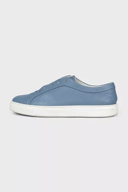 Men's blue leather sneakers