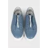 Men's blue leather sneakers