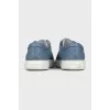 Men's blue leather sneakers