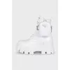 White Monolith leather and fabric boots