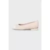 Suede ballet flats with leather toe