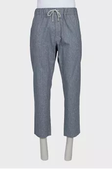 Men's blue drawstring trousers