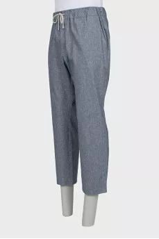 Men's blue drawstring trousers