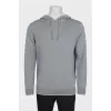 Men's gray straight-cut hoodie