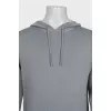 Men's gray straight-cut hoodie
