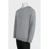 Men's gray straight-cut hoodie
