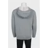 Men's gray straight-cut hoodie