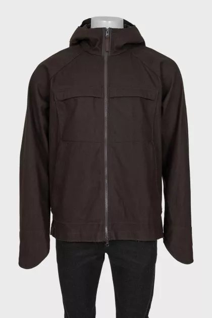 Men's brown straight-cut jacket