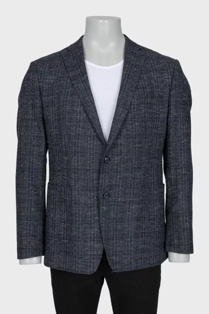 Men's gray checkered jacket