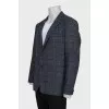 Men's gray checkered jacket
