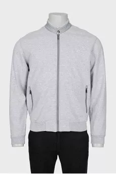 Men's gray zip-up sweatshirt