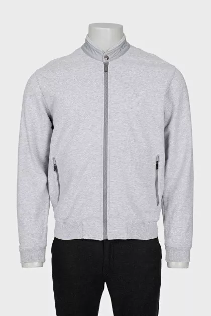 Men's gray zip-up sweatshirt