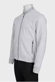 Men's gray zip-up sweatshirt