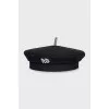 Black beret with crystals