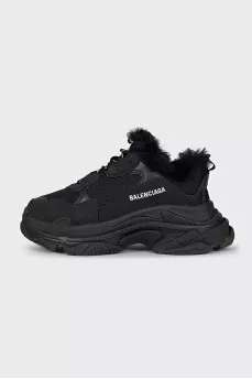 Triple S fur-lined sneakers