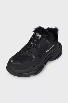 Triple S fur-lined sneakers