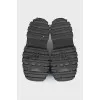 High-soled flip-flops with a logo