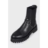 Black leather boots