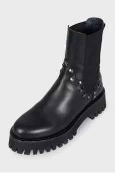 Black leather boots