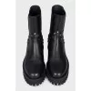 Black leather boots