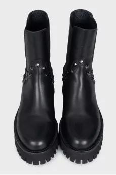 Black leather boots
