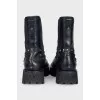 Black leather boots