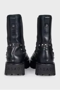 Black leather boots