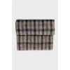 Long pile scarf with a plaid print