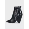 Wedge-heeled ankle boots