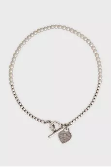 Double bracelet made of silver and beads